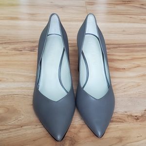New Leather gray heels